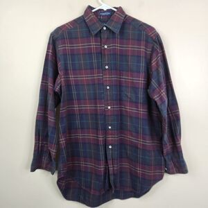 Vintage Burberrys Mens Long Sleeve Plaid Cotton Button Down Shirt Medium